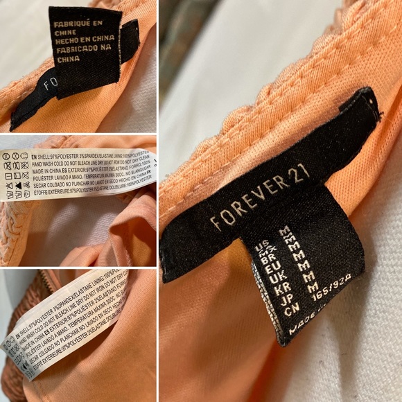 Forever 21 Peplum Textured Zip Back Top - Sz M - Picture 5 of 8